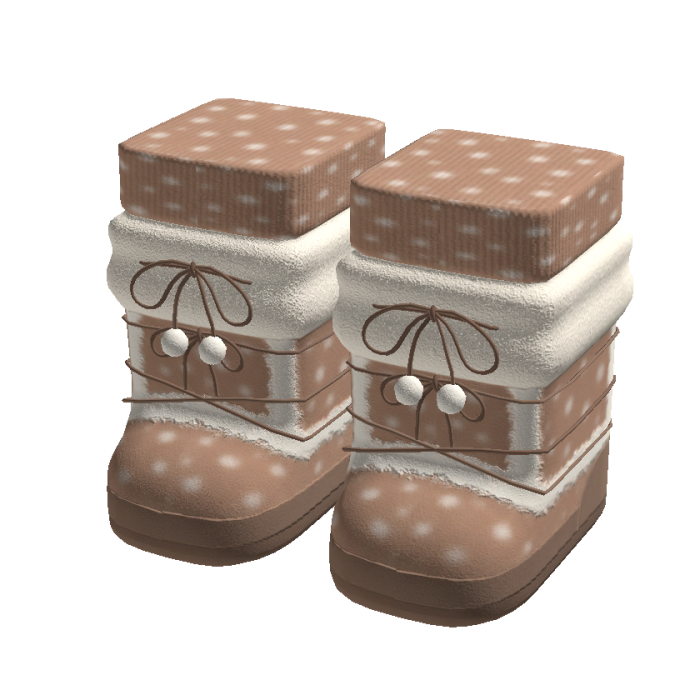 fawn print cute fluffy winter snow boots