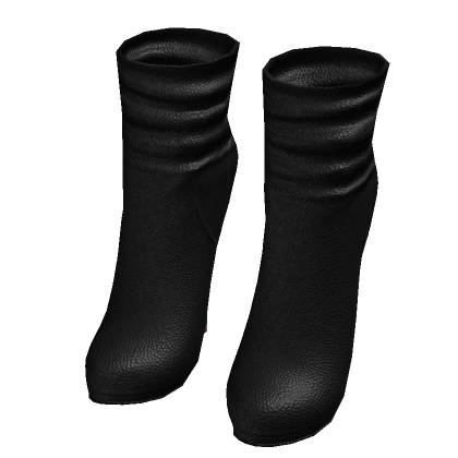 High Heel Leather Ankle Boots - Black thumbnail