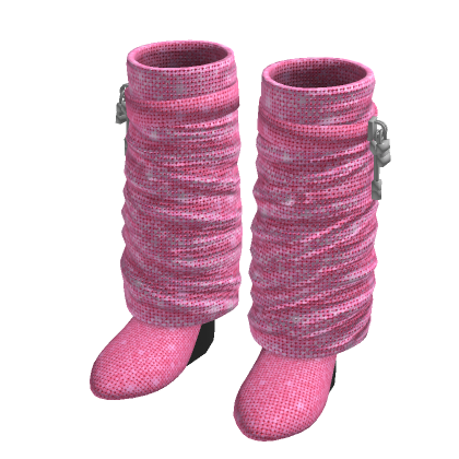 Boujie Diamond Heeled Boots Pink