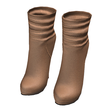 High Heel Leather Ankle Boots - Cream thumbnail