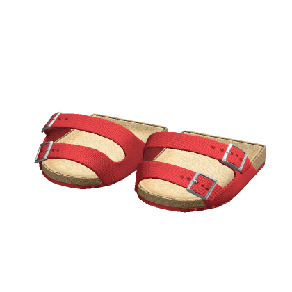 Red Buckle Strap Sandals 3.0 thumbnail