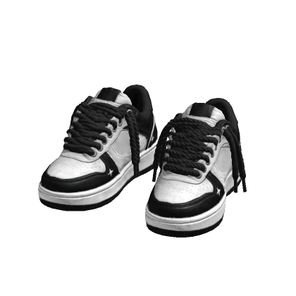 Y2K Chunky Lace Sneakers (Black) thumbnail