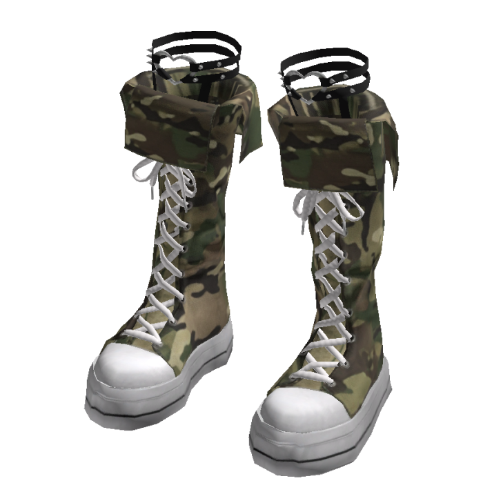 Camo Knee High Sneaker Boots