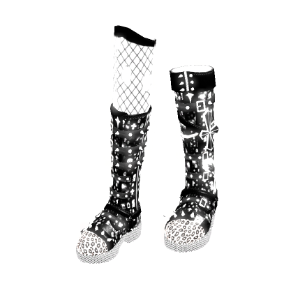 Glowing Punk Studded Boots White[MAX]