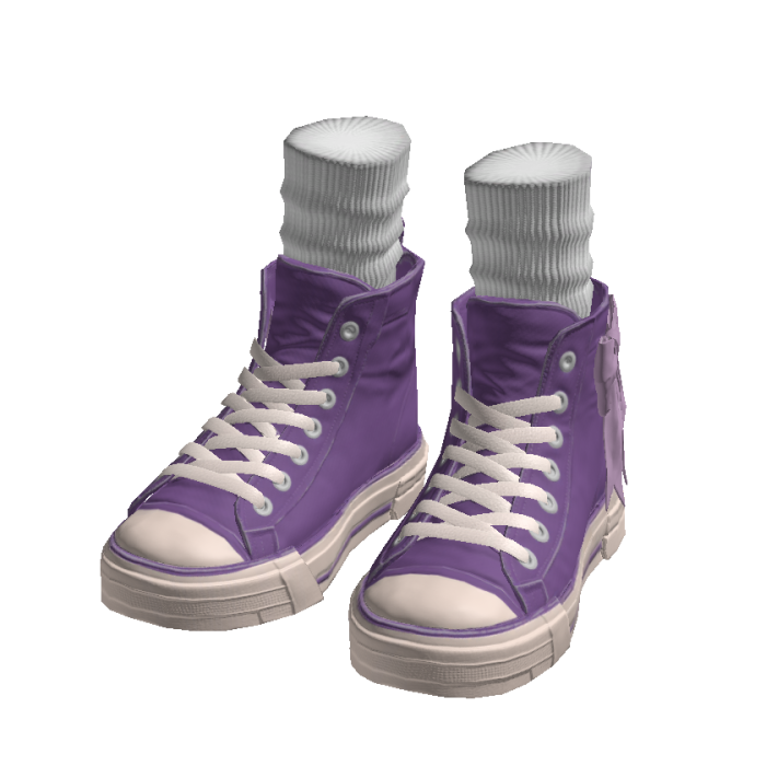 Purple High Top Sneakers w/ Socks