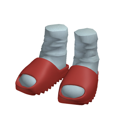 Red Slides with Blue Socks thumbnail