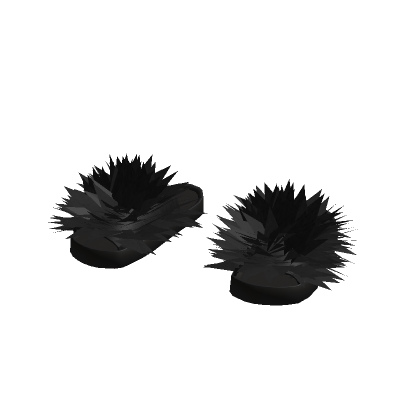 Black Fuzzy Slide Slippers
