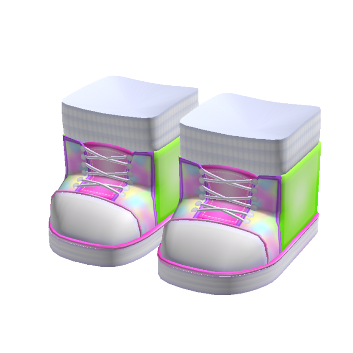♡ cute kawaii green rainbow tweencore sneakers