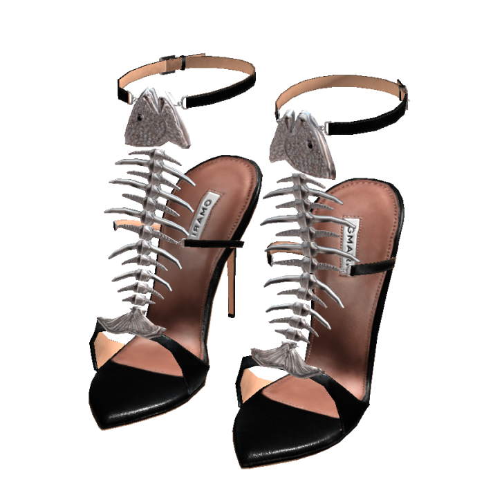 Midnight Black Silver Crystal Fishbone Lace Up Hee