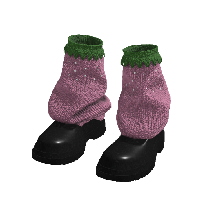 Chunky Strawberry Y2K Knit Leg Warmers Pink
