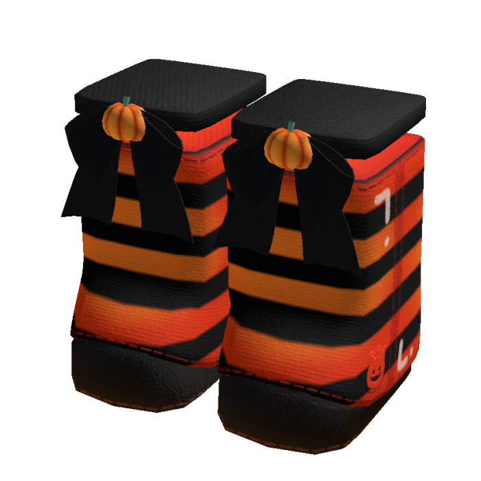 Halloween Orange Pumpkin Witch Long Shoes