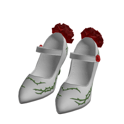 ♾️ White & red rose thorn stilettos thumbnail