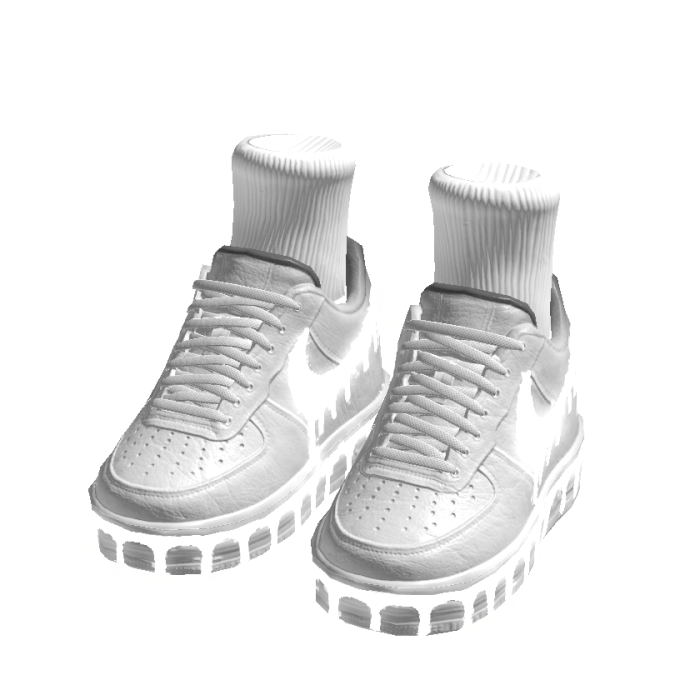 White GLOWING Drip Sneakers w/ Socks