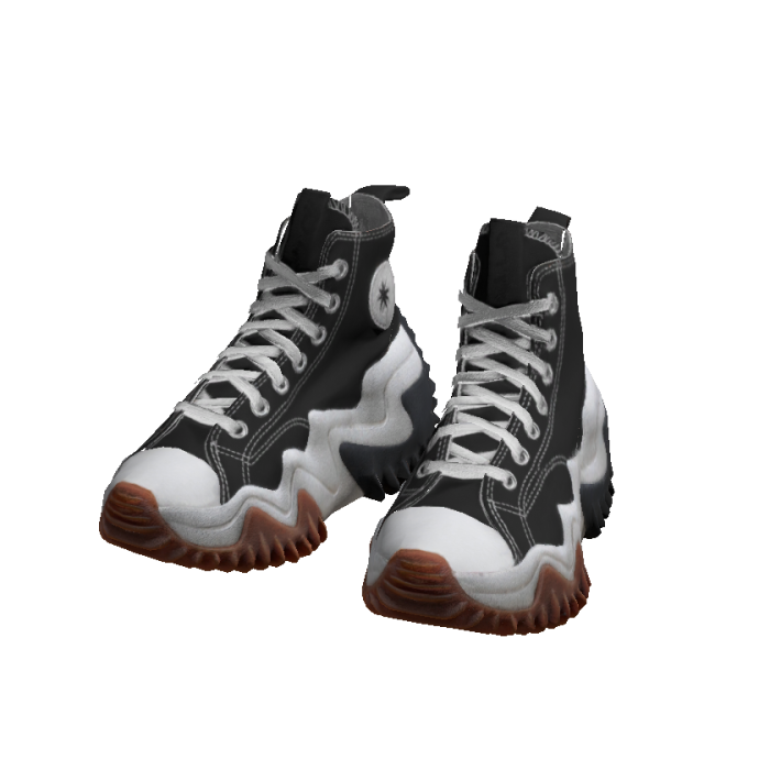Chunky Canvas Wave Platform High-Tops - Black