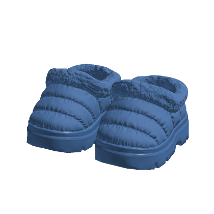 Blue Puffer Fur Clogs 3.0
