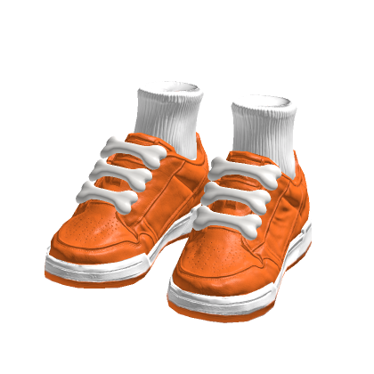 Orange Chunky Bone Sneakers w/ Socks