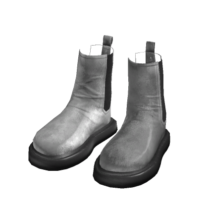 White Velvet Chelsea Boots