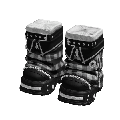 Y2K Stylish Arctic Boots Black And White