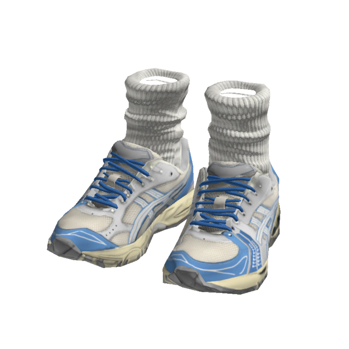 Blue Streetwear Gel Runner Sneakers w/ Socks