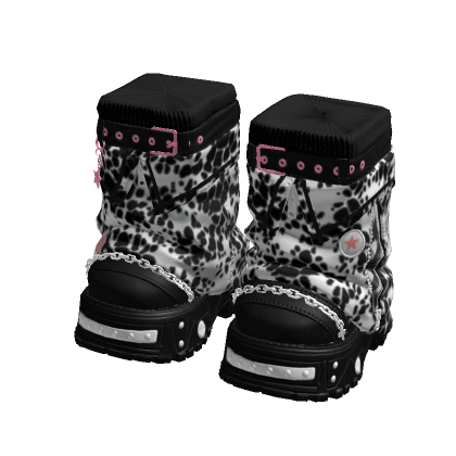 Y2K Stylish Arctic Boots Black and White