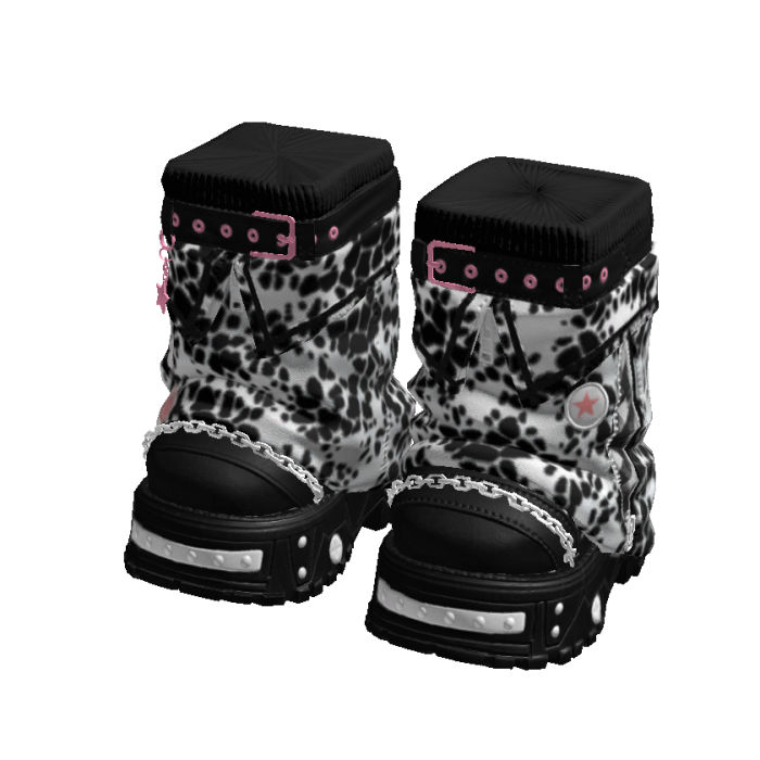 Y2K Stylish Arctic Boots Black and White