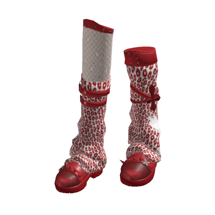 Y2K Leopard Slouch Boots Red[MAX]