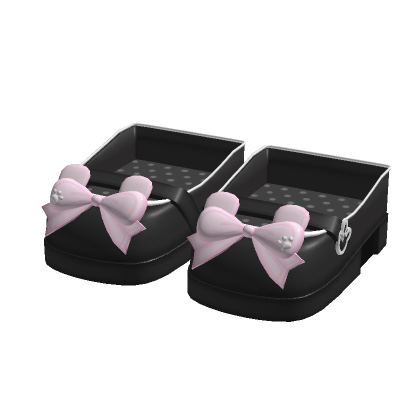 ♡ cute bunny platform shoes in black thumbnail
