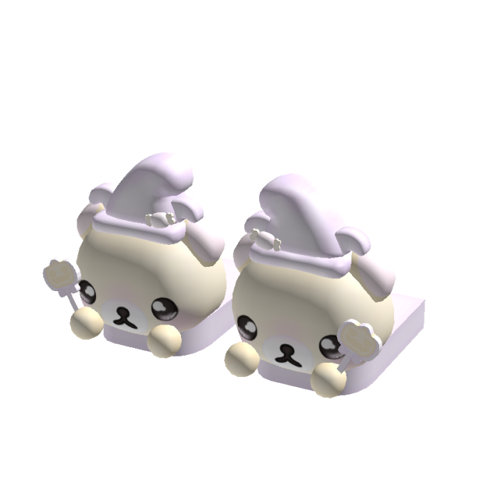 ♡ ꒱ cute 3.0 purple witch slippers yellow kuma
