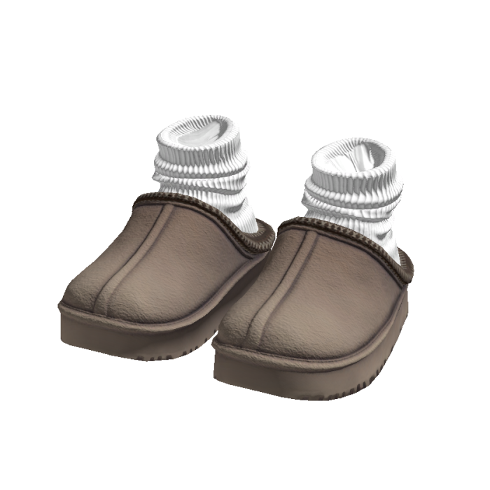 Trendy Cosy Fall Brown Slippers with Socks