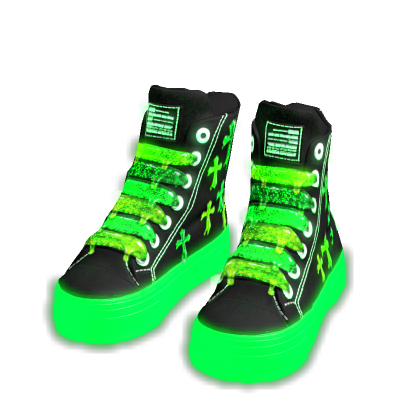 ✨ Emissive Glow Chunky Green Shoes