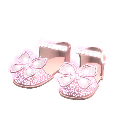 EMISSIVE Pink Glitter and Gems Butterfly Sandals
