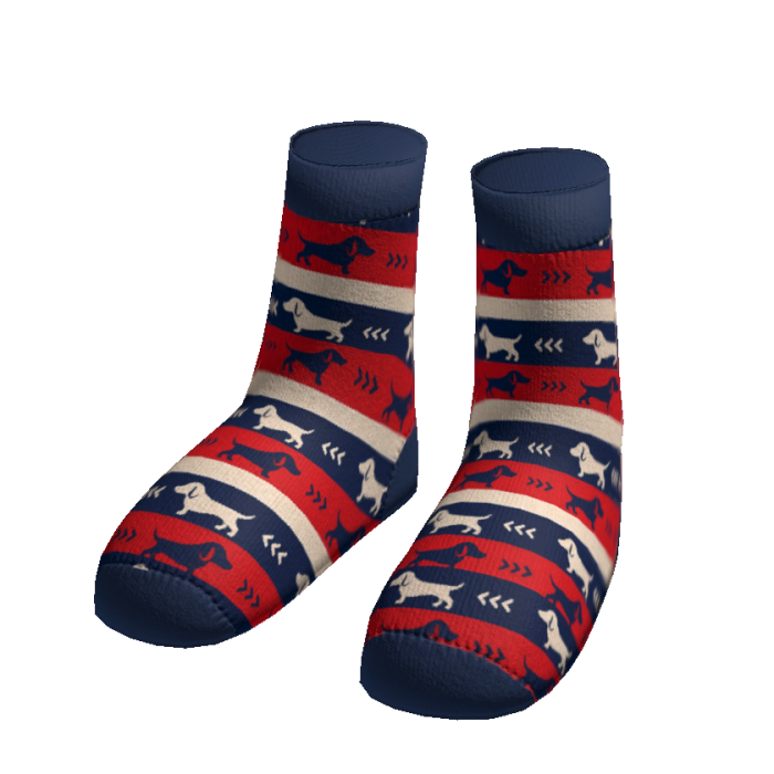 JDN - Retro Puppy Stripe Socks