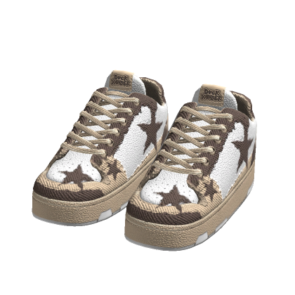 Beige Denim Sneakers thumbnail