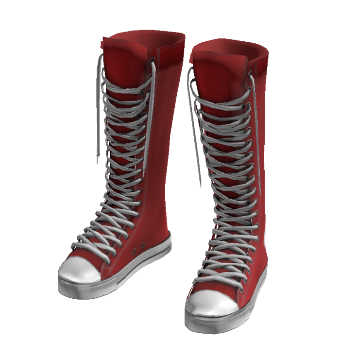 Red Vintage Punk Knee-High Canvas Sneakers