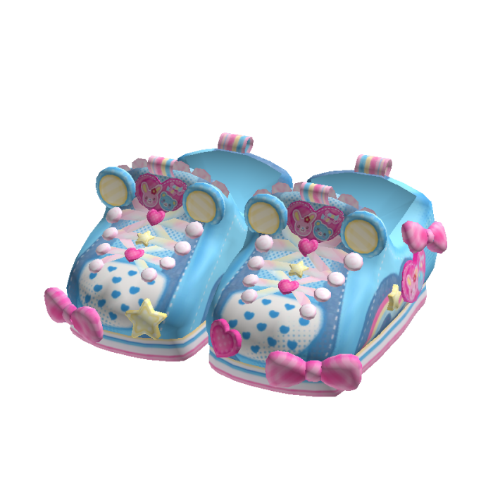 Cute Kawaii Blue Bear Mezzo Piano Denim Sneakers
