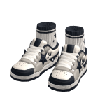 Black Y2k Chunky Star Sneakers w/ Socks