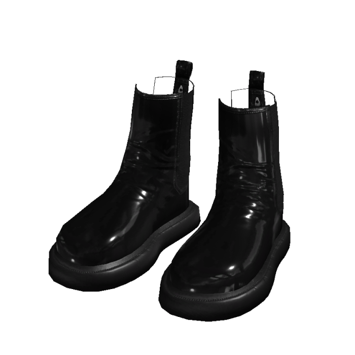 Black Latex Chelsea Boots