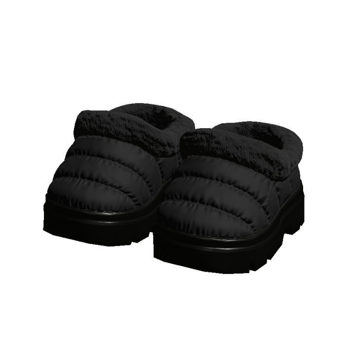 Black Puffer Fur Clogs 3.0