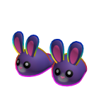 Cyber Rainbow Purple Bunny Shoes