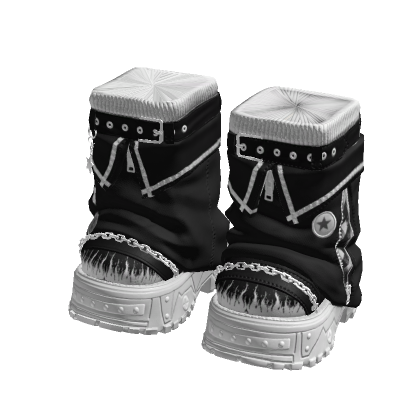 Y2K Stylish Arctic Boots Black And White