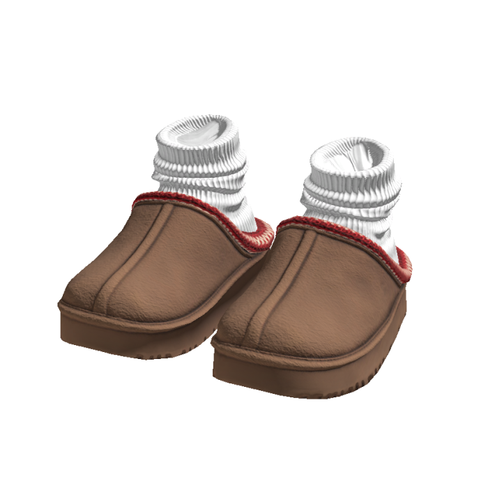 Trendy Cosy Fall Brown Slippers with Socks