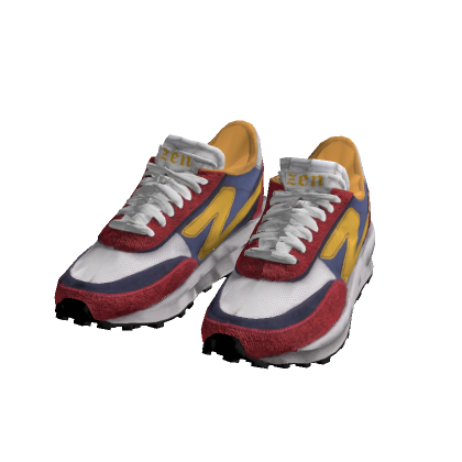 Retro Colorblock Chunky Sneakers Red Blue Y2K