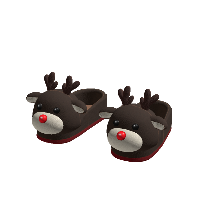 Christmas Dark Reindeer Slippers