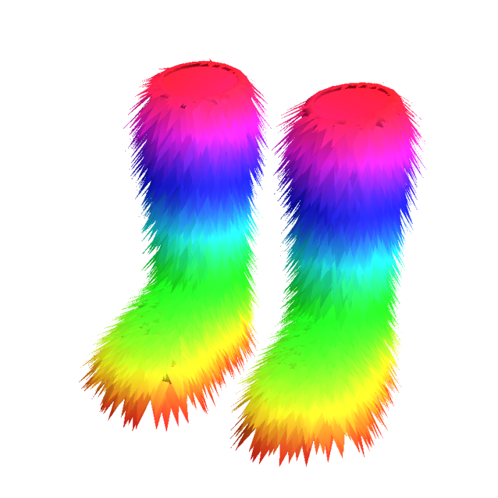 Rainbow Fuzzy Shoes