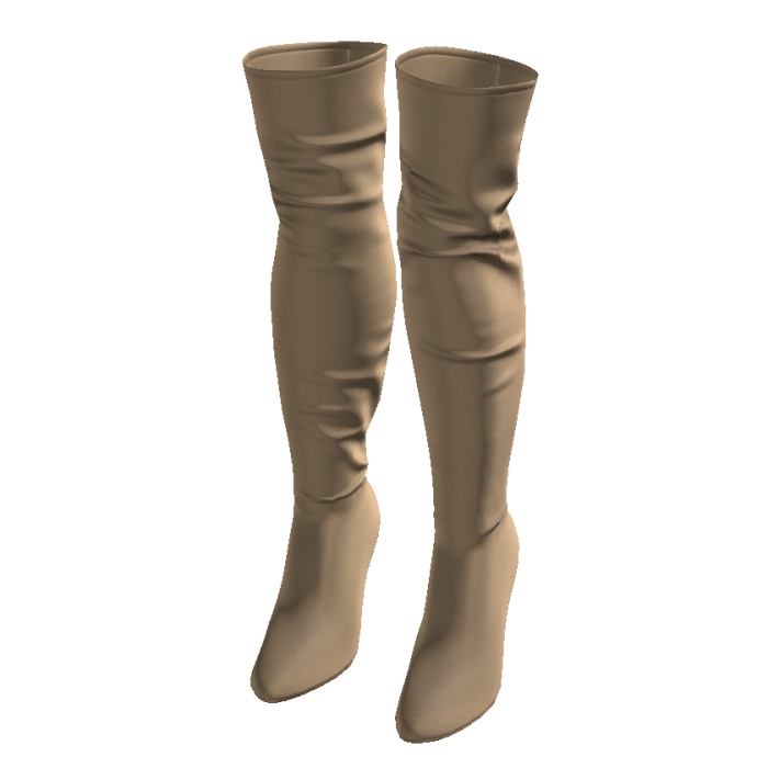 Beige Thigh High Boots