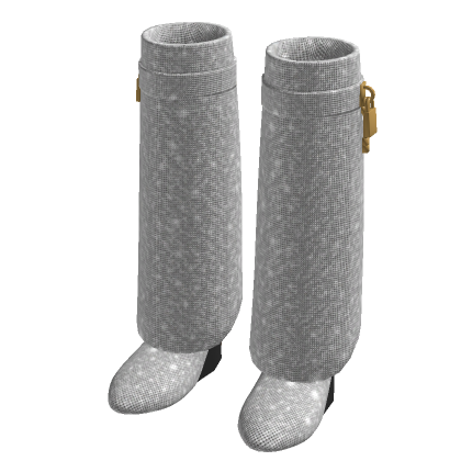 Diamond Heeled Boots Silver