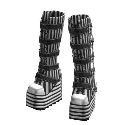 Black Striped Platform Boots thumbnail