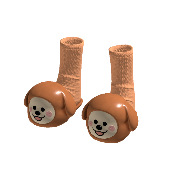 Puppy Slippers with Socks Brown[MAX]