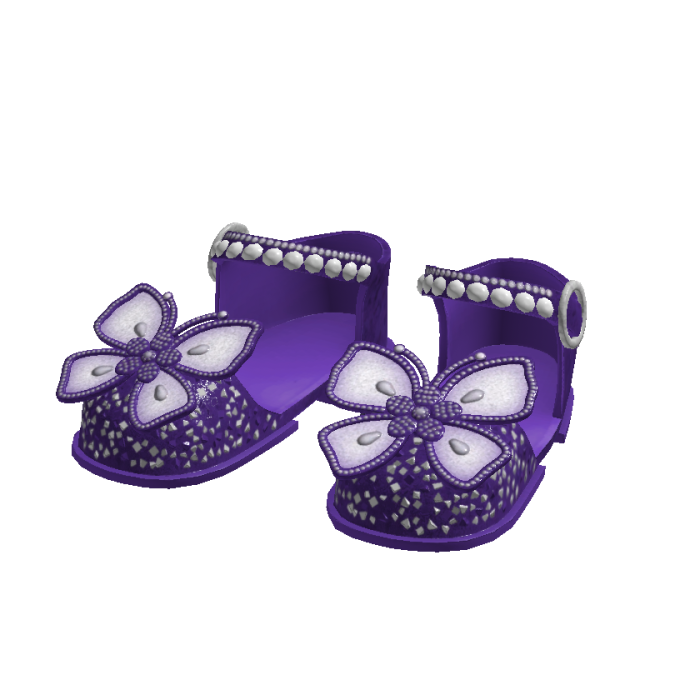 Purple Glitter and Gems Butterfly Sandals el