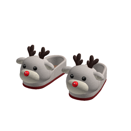 Christmas White Reindeer Slippers